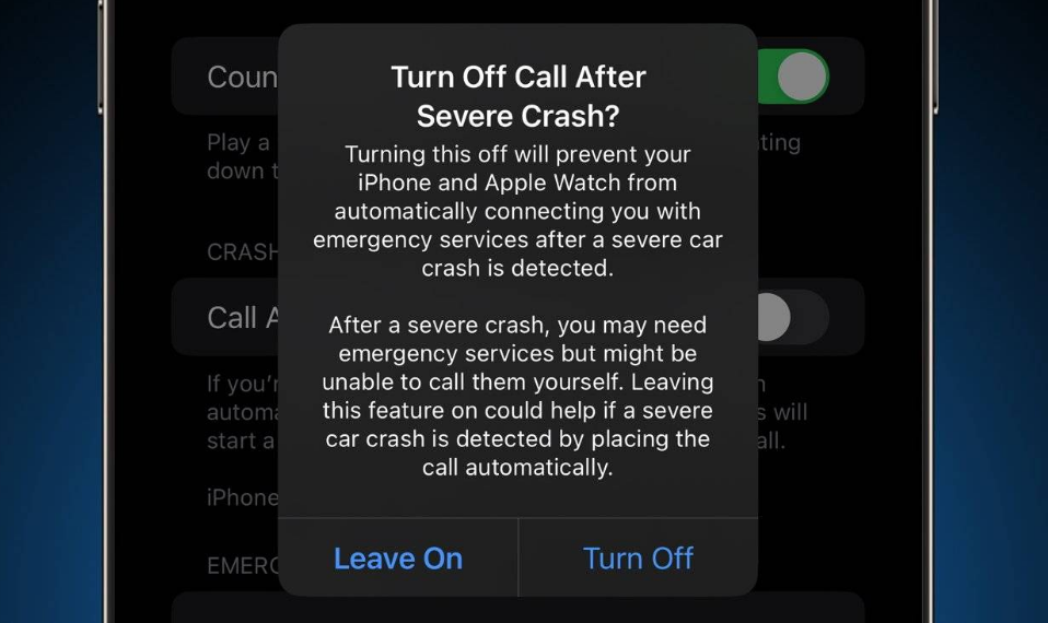 雁塔苹果14维修分享 iPhone 14 和 Apple Watch 上关闭崩溃检测 